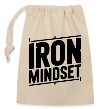 Iron Mindset - Closable cotton gift bag (14x20cm) - nature - Front