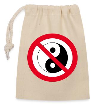 Verbotenes Yin-Yang: Anti-Balance-Symbol - Verschließbarer Geschenkbeutel aus Baumwolle (14x20cm) - Natur - Vorne
