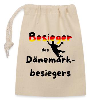 European Handball Championship 2026 - Defeat of the Denmark Defeater - Closable cotton gift bag (14x20cm) - nature - Front