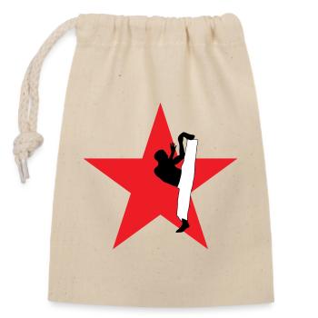 Capoeira - Combat - Danse - Sac cadeau en coton avec cordon (14 x 20 cm) - nature - Devant