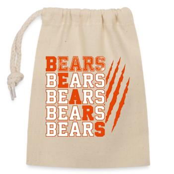 Bears Text mit gequälten Krallenspuren - Verschließbarer Geschenkbeutel aus Baumwolle (14x20cm) - Natur - Vorne
