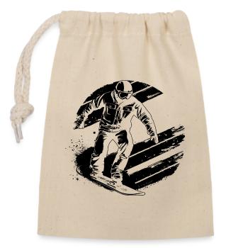 Snowboarder - Verschließbarer Geschenkbeutel aus Baumwolle (14x20cm) - Natur - Vorne