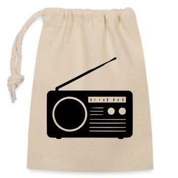 Rétro Radio Design - Sac cadeau en coton avec cordon (14 x 20 cm) - nature - Devant