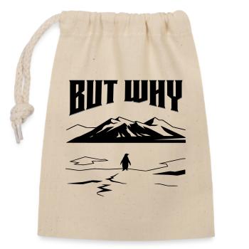 But Why Penguin Meme Minimalist Art - Closable cotton gift bag (14x20cm) - nature - Front