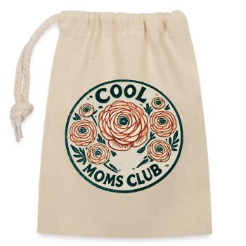Cool Moms Club Blumenabzeichen - Verschließbarer Geschenkbeutel aus Baumwolle (14x20cm) - Natur - Vorne