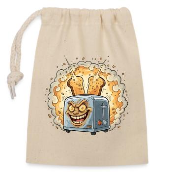 Explosion de miettes de grille-pain riant - Sac cadeau en coton avec cordon (14 x 20 cm) - nature - Devant