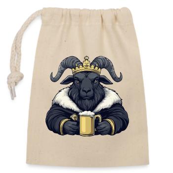 Mountain Goat Beer King - Closable cotton gift bag (14x20cm) - nature - Front