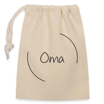 Grandma - Closable cotton gift bag (14x20cm) - nature - Front