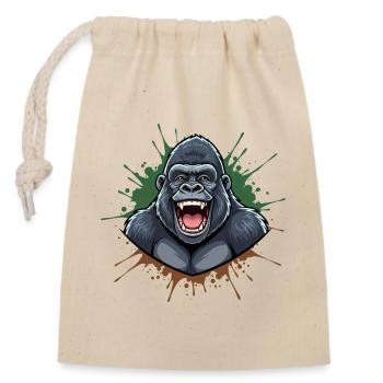 Conception de graffiti de Gorille Rieur - Sac cadeau en coton avec cordon (14 x 20 cm) - nature - Devant