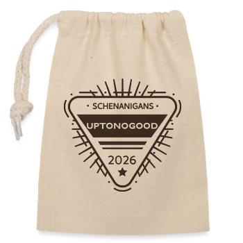 Shenanigans 2026 Badge design - Closable cotton gift bag (14x20cm) - nature - Front