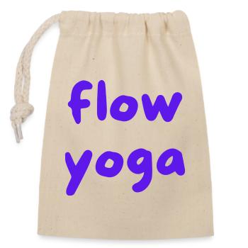 Flow Yoga Hand Lettering Purple - Closable cotton gift bag (14x20cm) - nature - Front