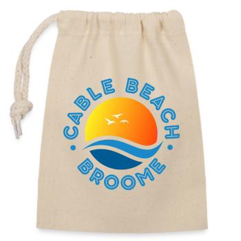 Plage de Cable Broome Coucher de soleil - Sac cadeau en coton avec cordon (14 x 20 cm) - nature - Devant