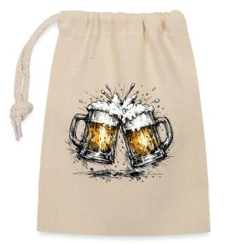 Vintage Bierkrug Design - Prost Österreich - Verschließbarer Geschenkbeutel aus Baumwolle (14x20cm) - Natur - Vorne