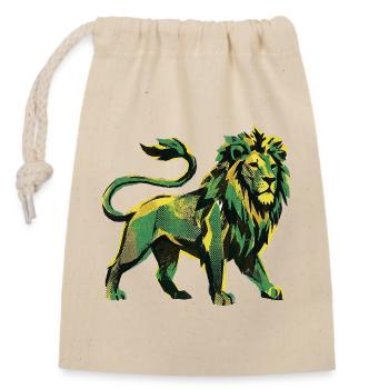 Lion Roots Reggae - Verschließbarer Geschenkbeutel aus Baumwolle (14x20cm) - Natur - Vorne