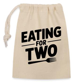 Eating for Two - Closable cotton gift bag (14x20cm) - nature - Front