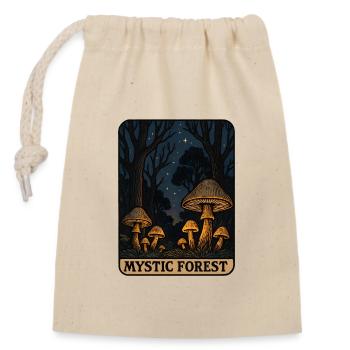 Mystical Forest of Glowing Mushrooms - Closable cotton gift bag (14x20cm) - nature - Front