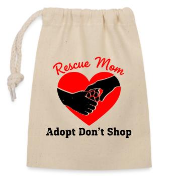 Rescue Mom Tierschutz Herz - Verschließbarer Geschenkbeutel aus Baumwolle (14x20cm) - Natur - Vorne