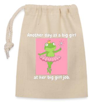 Princesse grenouille en tutu - Sac cadeau en coton avec cordon (14 x 20 cm) - nature - Devant