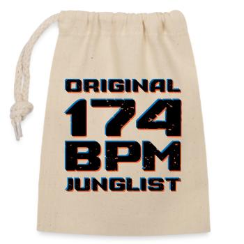 Original 174 BPM Junglist DNB Drum and Bass - Closable cotton gift bag (14x20cm) - nature - Front