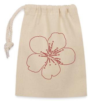 Cherry Blossom Flower Sketch - Closable cotton gift bag (14x20cm) - nature - Front
