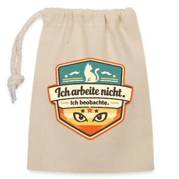 Beobachter Badge: Ich beobachte - Verschließbarer Geschenkbeutel aus Baumwolle (14x20cm) - Natur - Vorne