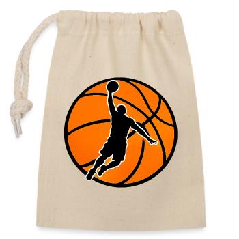Basketball Power Dunk - Closable cotton gift bag (14x20cm) - nature - Front