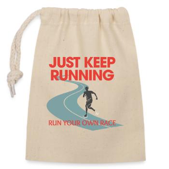 Jogging Endurance Runner Fitness just keep running - Closable cotton gift bag (14x20cm) - nature - Front