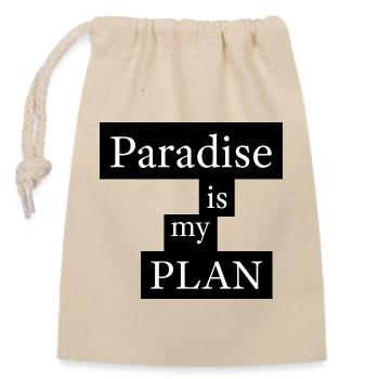 Paradise is my plan - Verschließbarer Geschenkbeutel aus Baumwolle (14x20cm) - Natur - Vorne
