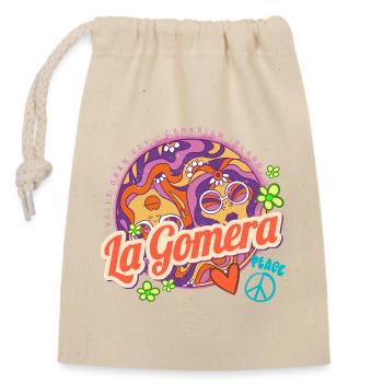 La Gomera Kanarische Inseln Spanien Hippie Design - Verschließbarer Geschenkbeutel aus Baumwolle (14x20cm) - Natur - Vorne