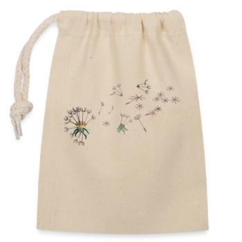 Dandelion flowers, - Closable cotton gift bag (14x20cm) - nature - Front
