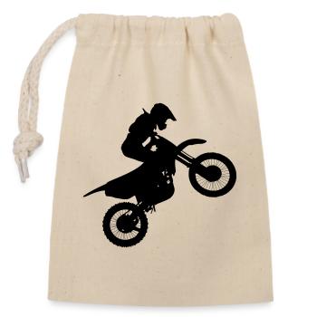 Moto Cross - Verschließbarer Geschenkbeutel aus Baumwolle (14x20cm) - Natur - Vorne