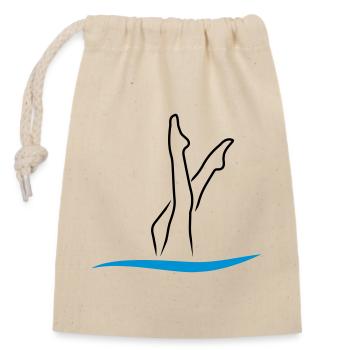 Synchronschwimmen - Verschließbarer Geschenkbeutel aus Baumwolle (14x20cm) - Natur - Vorne