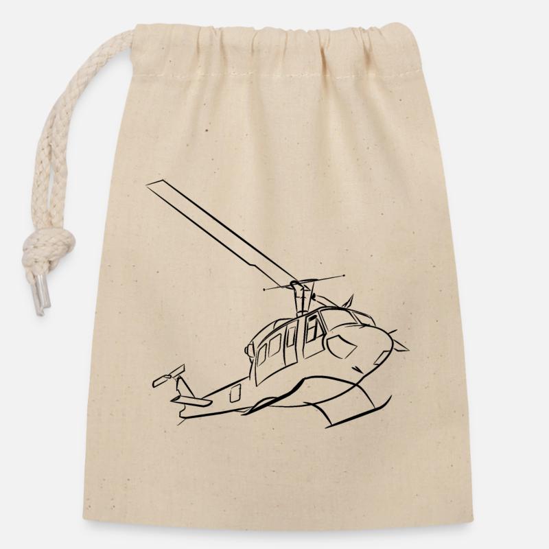Bell212 - Sac cadeau en coton avec cordon (14 x 20 cm) - nature