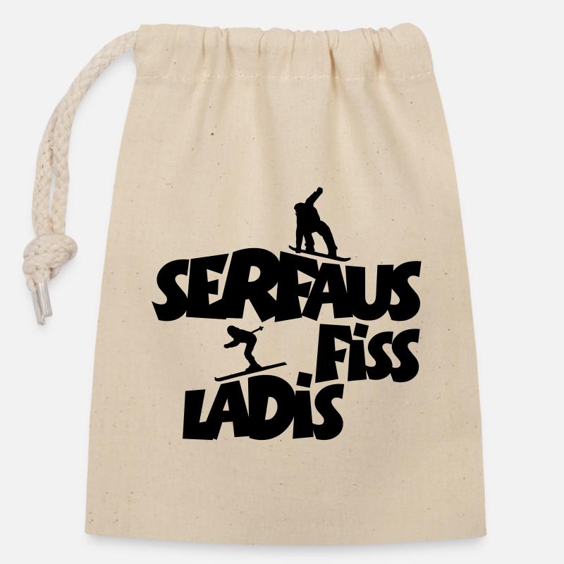 Serfaus Fiss Ladis - Closable cotton gift bag (14x20cm) - nature