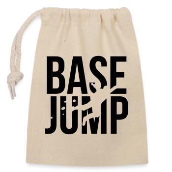 BASE jump - Verschließbarer Geschenkbeutel aus Baumwolle (14x20cm) - Natur - Vorne