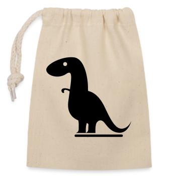 dinosaure - Sac cadeau en coton avec cordon (14 x 20 cm) - nature - Devant