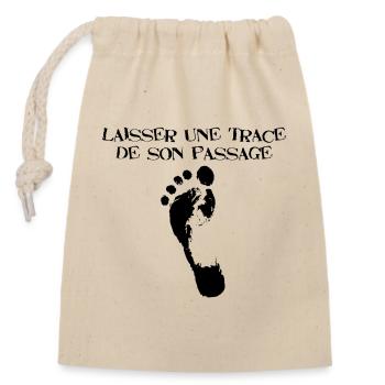 Empreinte de pied noir - Sac cadeau en coton avec cordon (14 x 20 cm) - nature - Devant