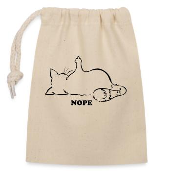 Doigt du milieu Cat Nope no no no buck - Sac cadeau en coton avec cordon (14 x 20 cm) - nature - Devant