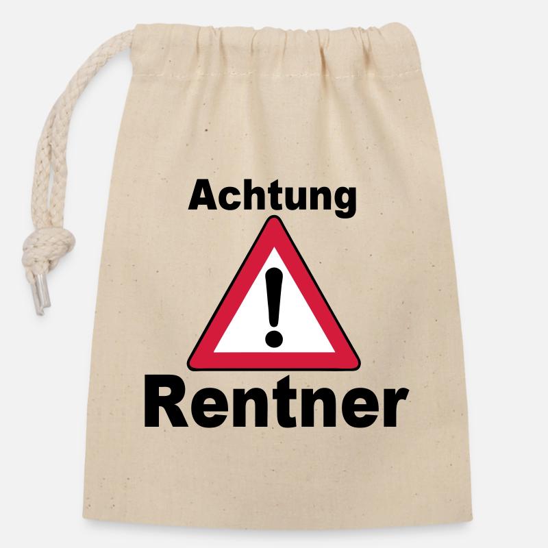 Rente Rentner Rentnerin Berufe Achtung Rentner(25) - Verschließbarer Geschenkbeutel aus Baumwolle (14x20cm) - Natur