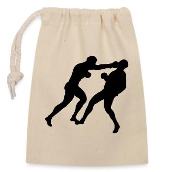 Boxe boxe - Sac cadeau en coton avec cordon (14 x 20 cm) - nature - Devant