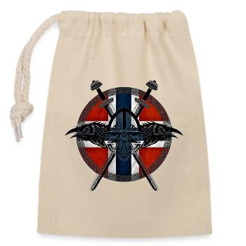 Wikinger Viking Norwegen Flagge Raben Design - Verschließbarer Geschenkbeutel aus Baumwolle (14x20cm) - Natur - Vorne