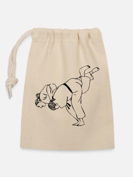 Judo werfen Frauen - Verschließbarer Geschenkbeutel aus Baumwolle (14x20cm) - Natur