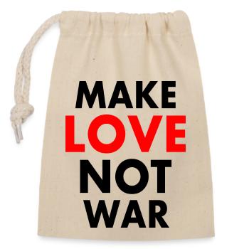 Make love not war - Verschließbarer Geschenkbeutel aus Baumwolle (14x20cm) - Natur - Vorne
