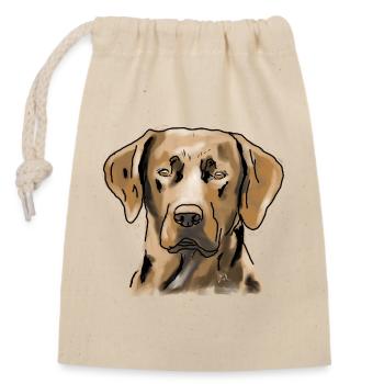 Labrador - Closable cotton gift bag (14x20cm) - nature - Front