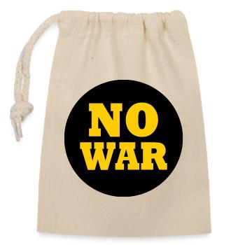 No war - Closable cotton gift bag (14x20cm) - nature - Front
