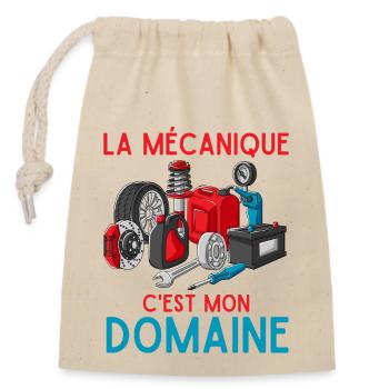 La mécanique est mon domaine 1 - Sac cadeau en coton avec cordon (14 x 20 cm) - nature - Devant