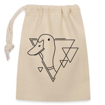 Canard en forme géométrique - Conception d’art au trait - Sac cadeau en coton avec cordon (14 x 20 cm) - nature - Devant
