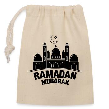 Ramadan Mubarak - Closable cotton gift bag (14x20cm) - nature - Front