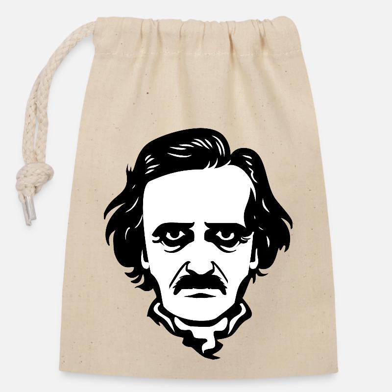 Edgar Allan Poe - Verschließbarer Geschenkbeutel aus Baumwolle (14x20cm) - Natur