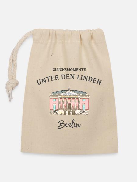 Berlin, Oper Unter den Linden - Verschließbarer Geschenkbeutel aus Baumwolle (14x20cm) - Natur